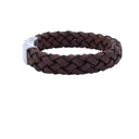 Blue Leather Mens Bracelet With Steel Clasp