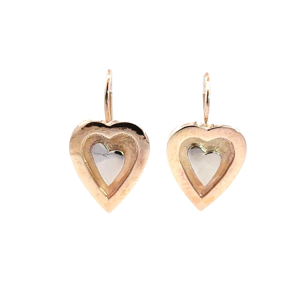 Heart Earrings | 9K Two-Tone Gold