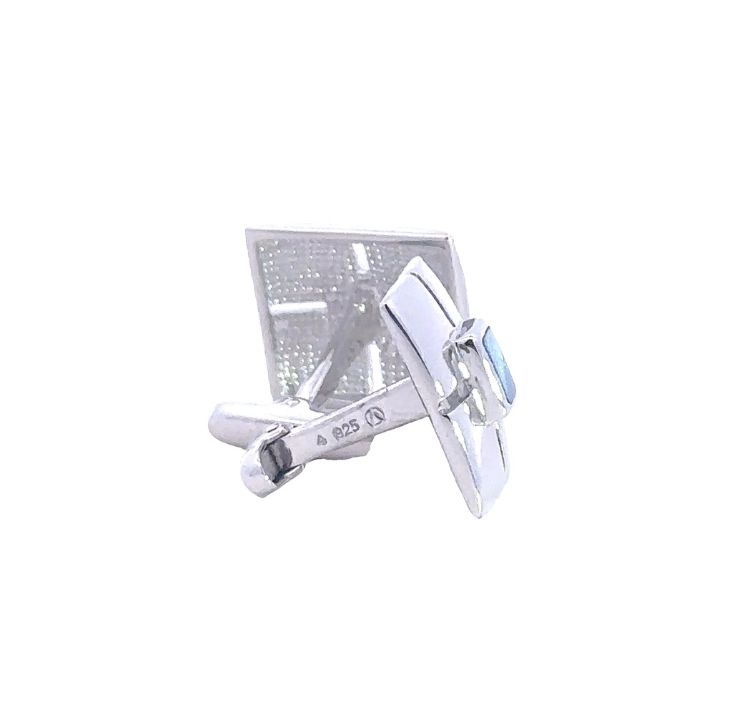 Cufflink Crystal Opal Sterling Silver