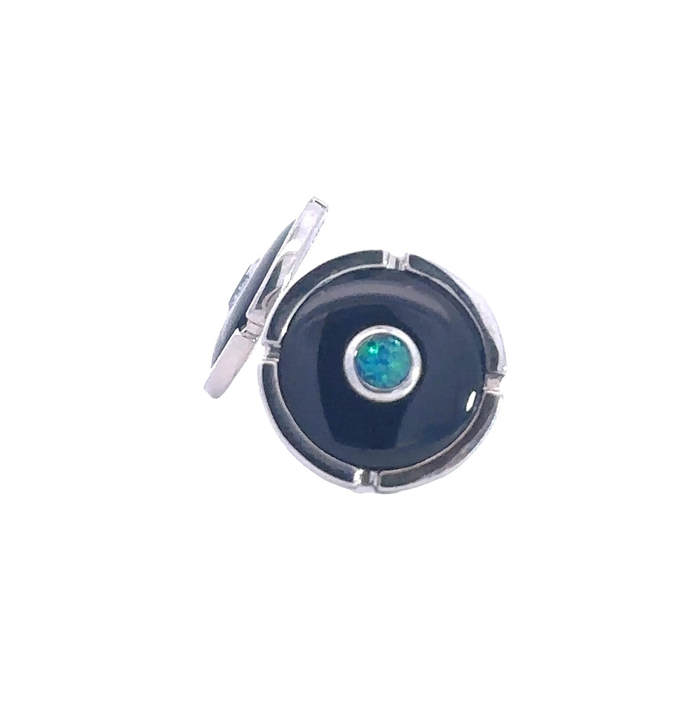 Cufflink Doublet Opal Sterling Silver