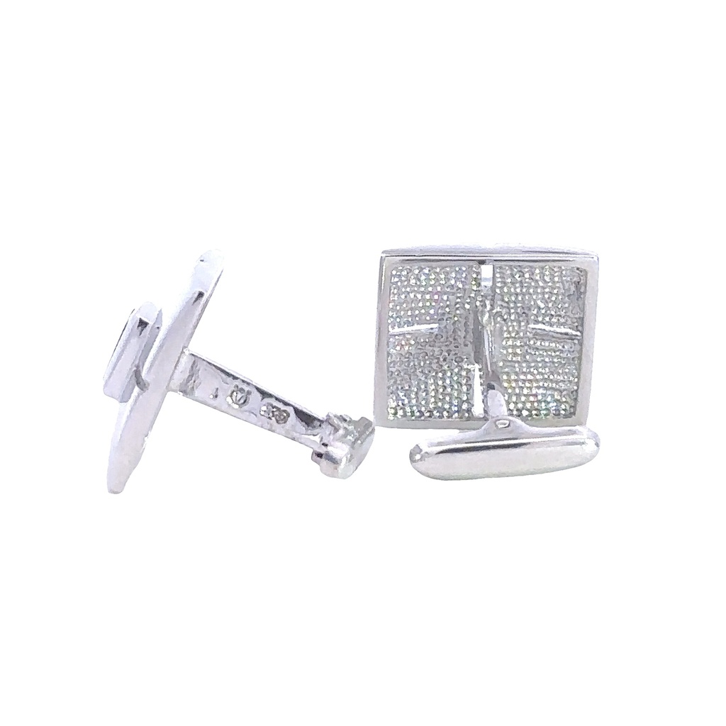 Cufflink White Doublet Opal Sterling Silver