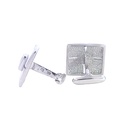 Cufflink White Doublet Opal Sterling Silver