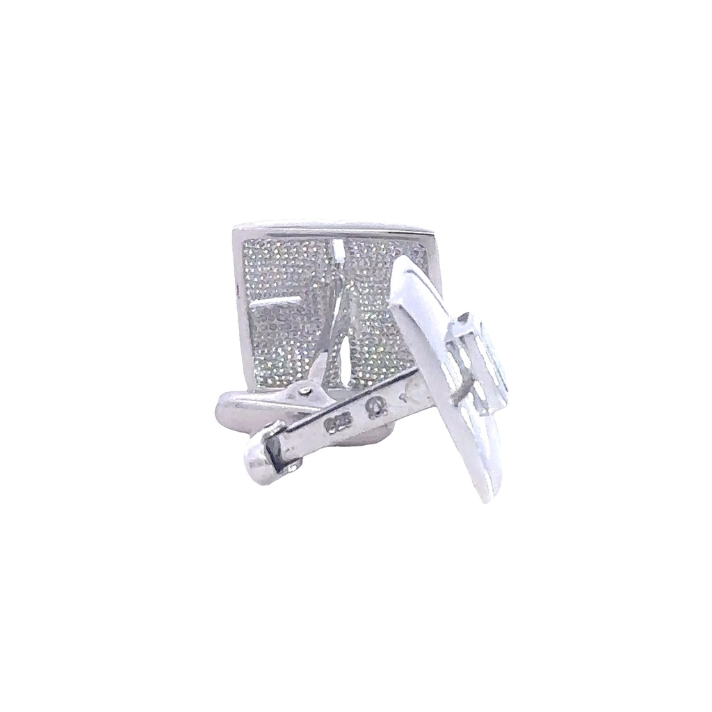 Cufflink White Doublet Opal Sterling Silver