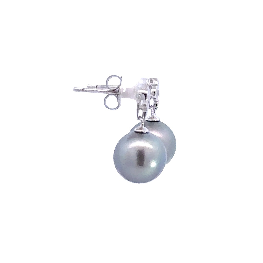 Tahitian Pearl Studs In Sterling Silver