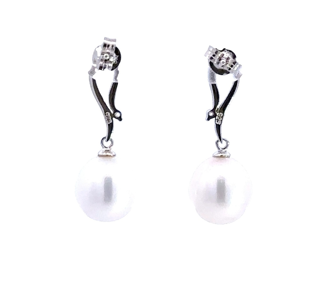 Freshwater Pearl Drop Earrings Sterling Silver