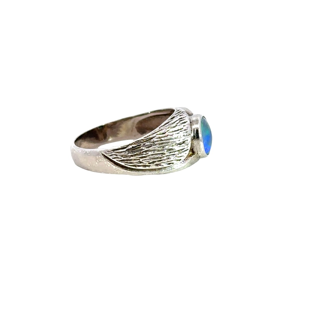 Triplet Opal Ring In Sterling Silver