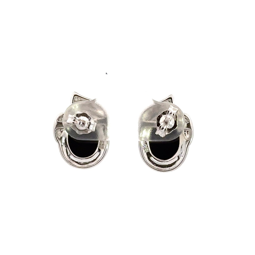 Sterling Silver Bezel Triplet CZ Opal Earrings