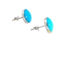 Turquoise Stud Earrings In Sterling Silver
