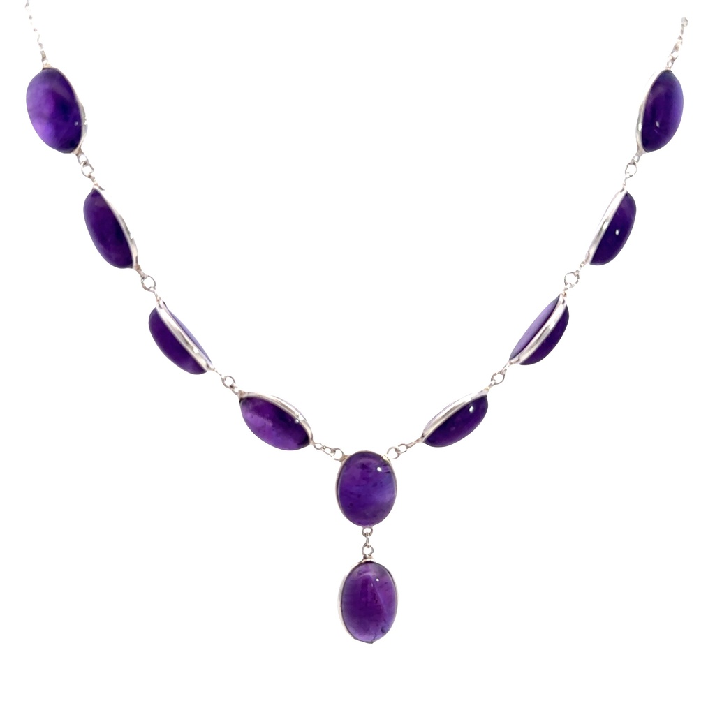 Amethyst Necklace In Sterling Silver