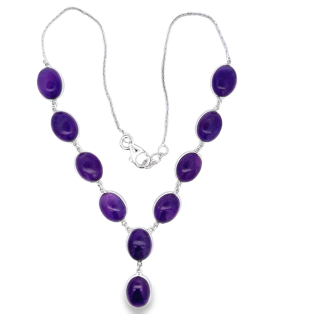 Amethyst Necklace In Sterling Silver
