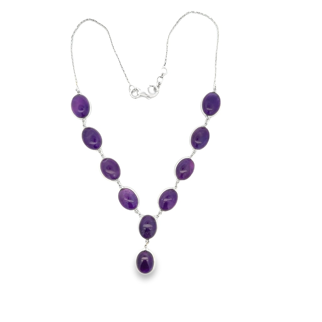 Amethyst Necklace In Sterling Silver