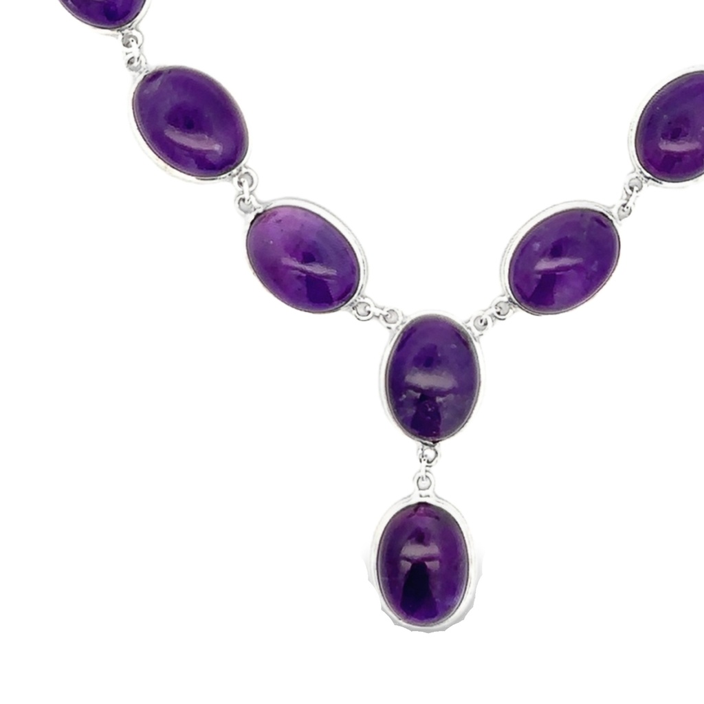 Amethyst Necklace In Sterling Silver