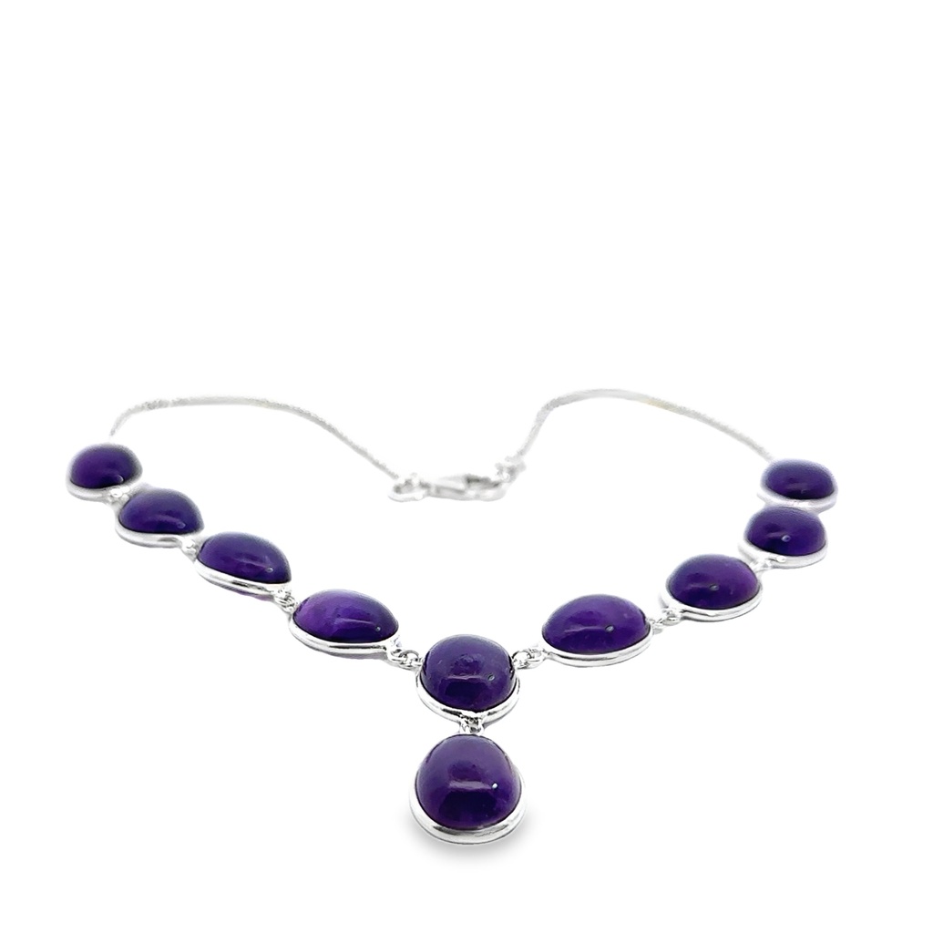 Amethyst Necklace In Sterling Silver