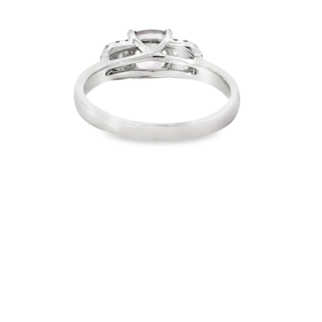 Pink Tourmaline And Diamond 18ct White Gold Ring