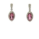 Pink Tourmaline Earrings In 9ct White Gold