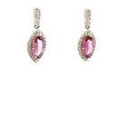 Pink Tourmaline Earrings In 9ct White Gold