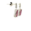 Pink Tourmaline Earrings In 9ct White Gold