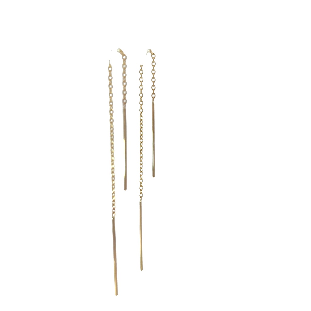 Thread Earrings In 9ct Yellow Gold