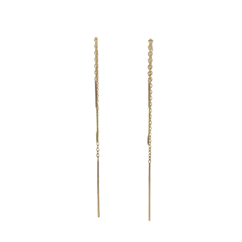 Thread Earrings In 9ct Yellow Gold