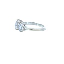 Cubic zirconia with tapered baguettes either side ring, in silver