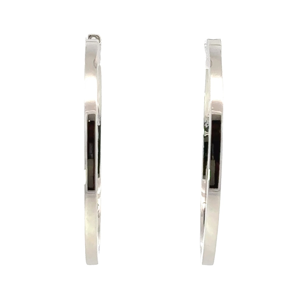 Huggie Earring In Sterling Silver 33mm