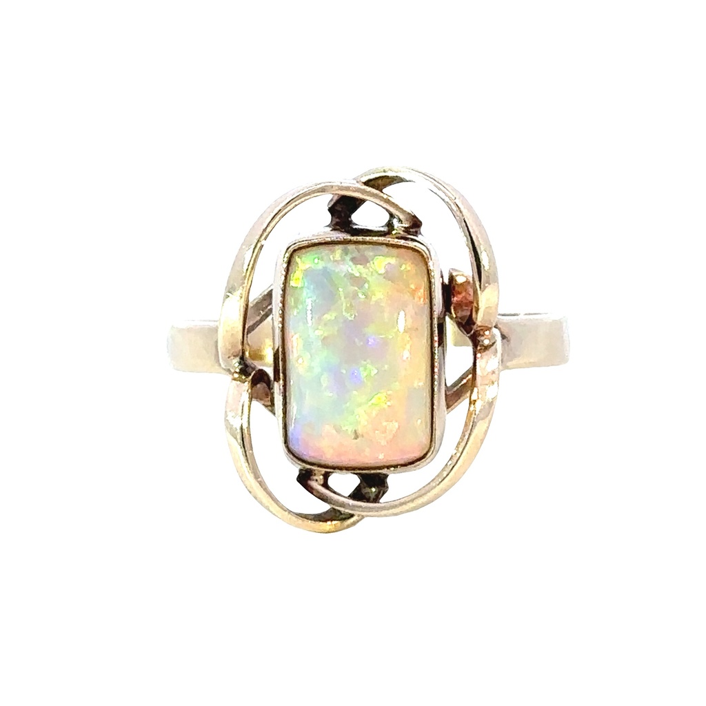 Crystal Opal Ring in 9ct Yellow Gold