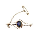 Triplet Opal Brooch In 9ct Yellow Gold