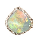 Solid Opal Brooch In 9ct Yellow Gold