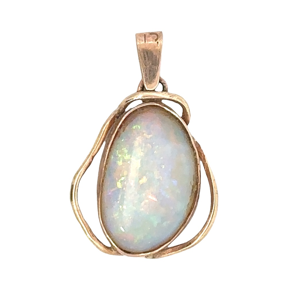 Crystal Opal Pendant In 9ct Yellow Gold