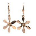 Pearl Earrings In 9ct Rose Gold With Flower Detail