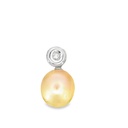 South Sea Pearl Pendant With Diamond Set Above In 18K