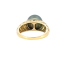 Tahitian Pearl & Diamond Ring In 14ct Yellow Gold