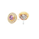 Pink Sapphire And Diamond Two-Tone Stud Earrings | 18ct