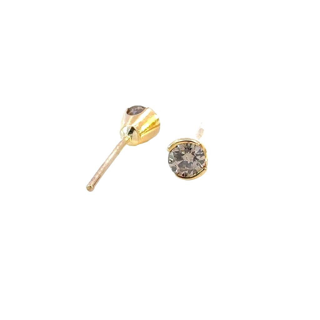 Champagne Diamond 18K Yellow Gold Earrings