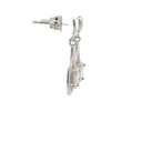 Solid Crystal Opal Stud Earrings In 14K White Gold