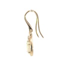 Solid Crystal Opal And Diamond Earrings In 14K Yellow Gold