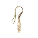 Solid Crystal Opal And Diamond Earrings In 14K Yellow Gold