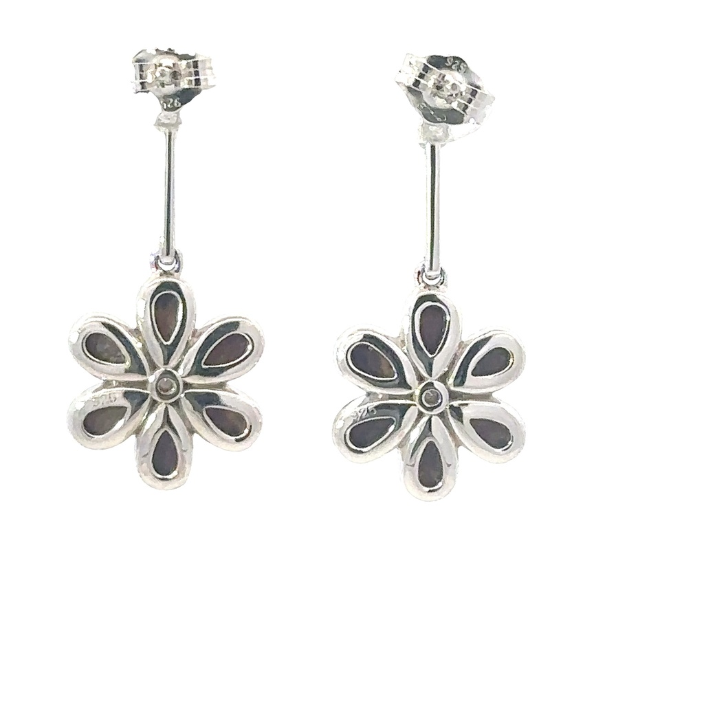 Flower Earrings With Cubic Zirconia And Opal Doublets