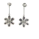 Flower Earrings With Cubic Zirconia And Opal Doublets