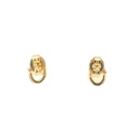 Solid Crystal Opal Earrings I Yellow Gold Plated