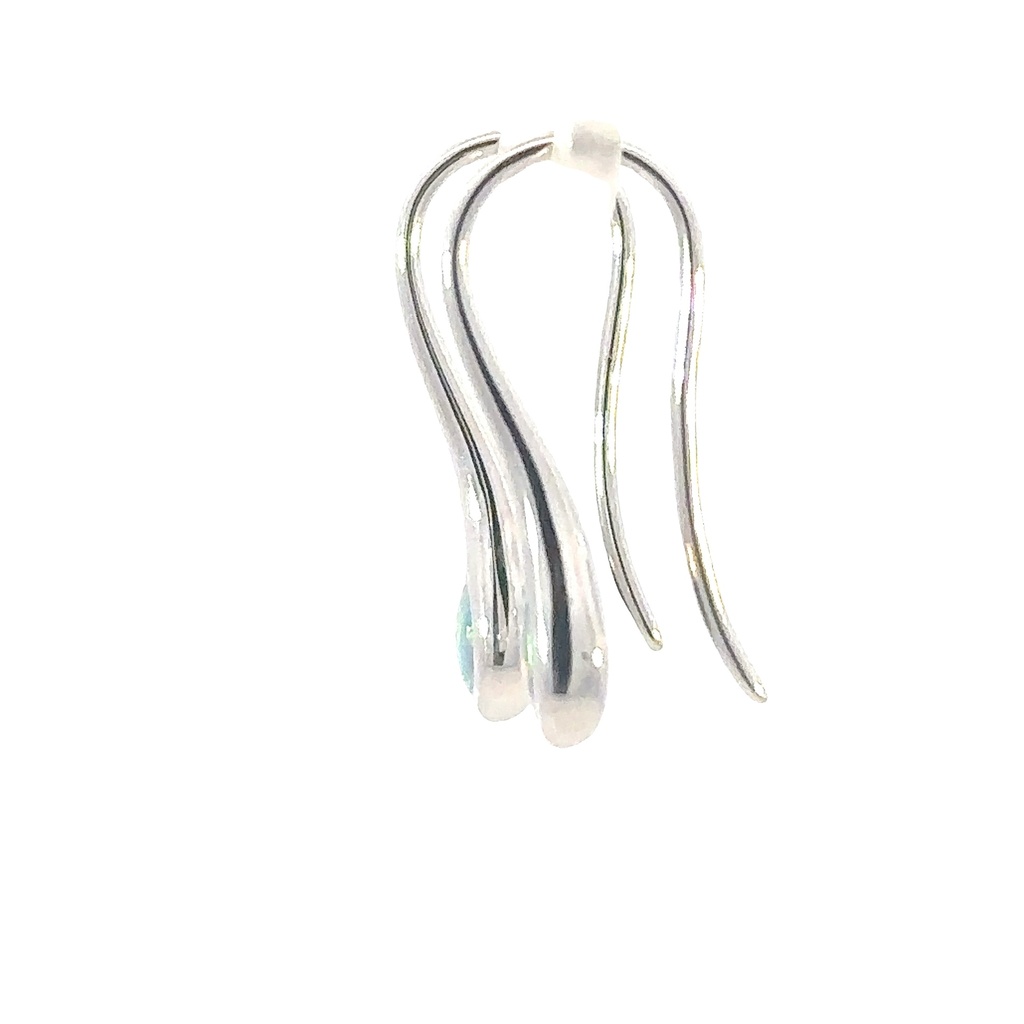 Solid Boulder Opal Earrings In Sterling Silver
