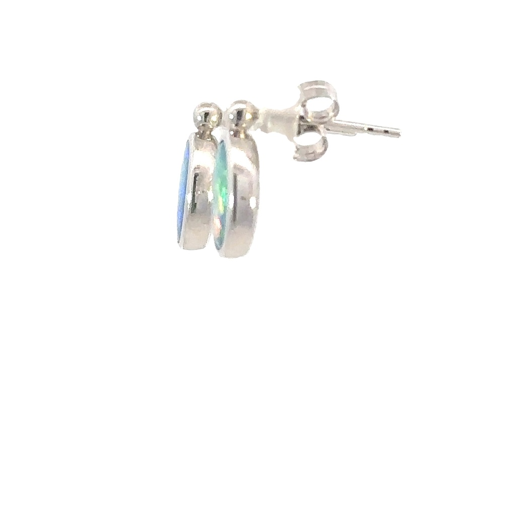Solid Boulder Opal Earrings In Sterling Silver