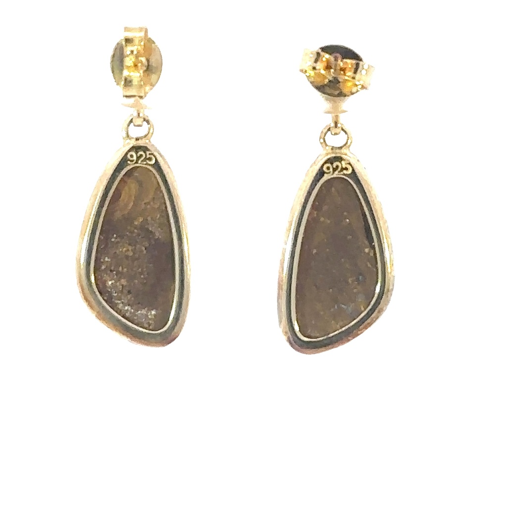 Opal Doublet Earrings In Sterling Silver