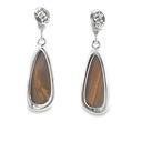 Freeform Opal Doublet Earrings In Sterling Silver