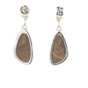 Freeform Opal Doublet Earrings In Sterling Silver