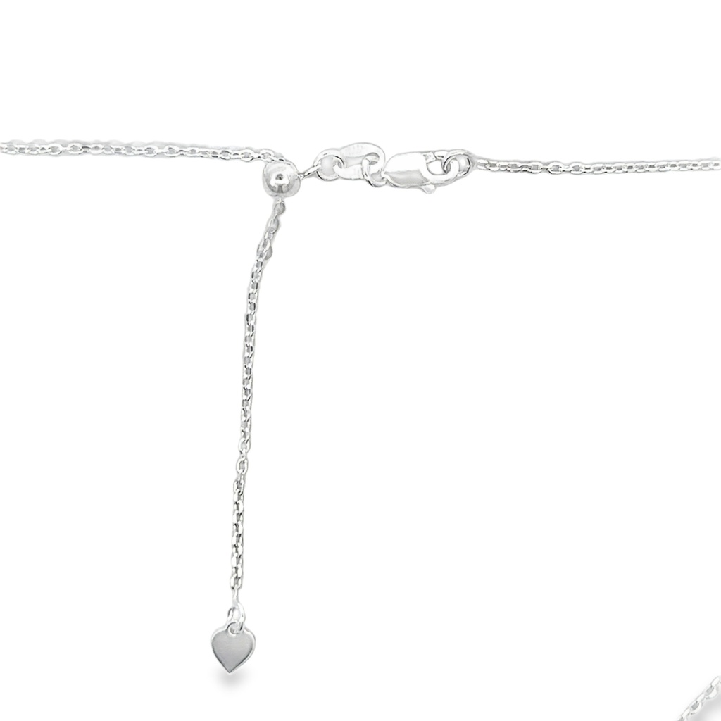 Sterling Silver Necklace With Cable Slider I 45cm