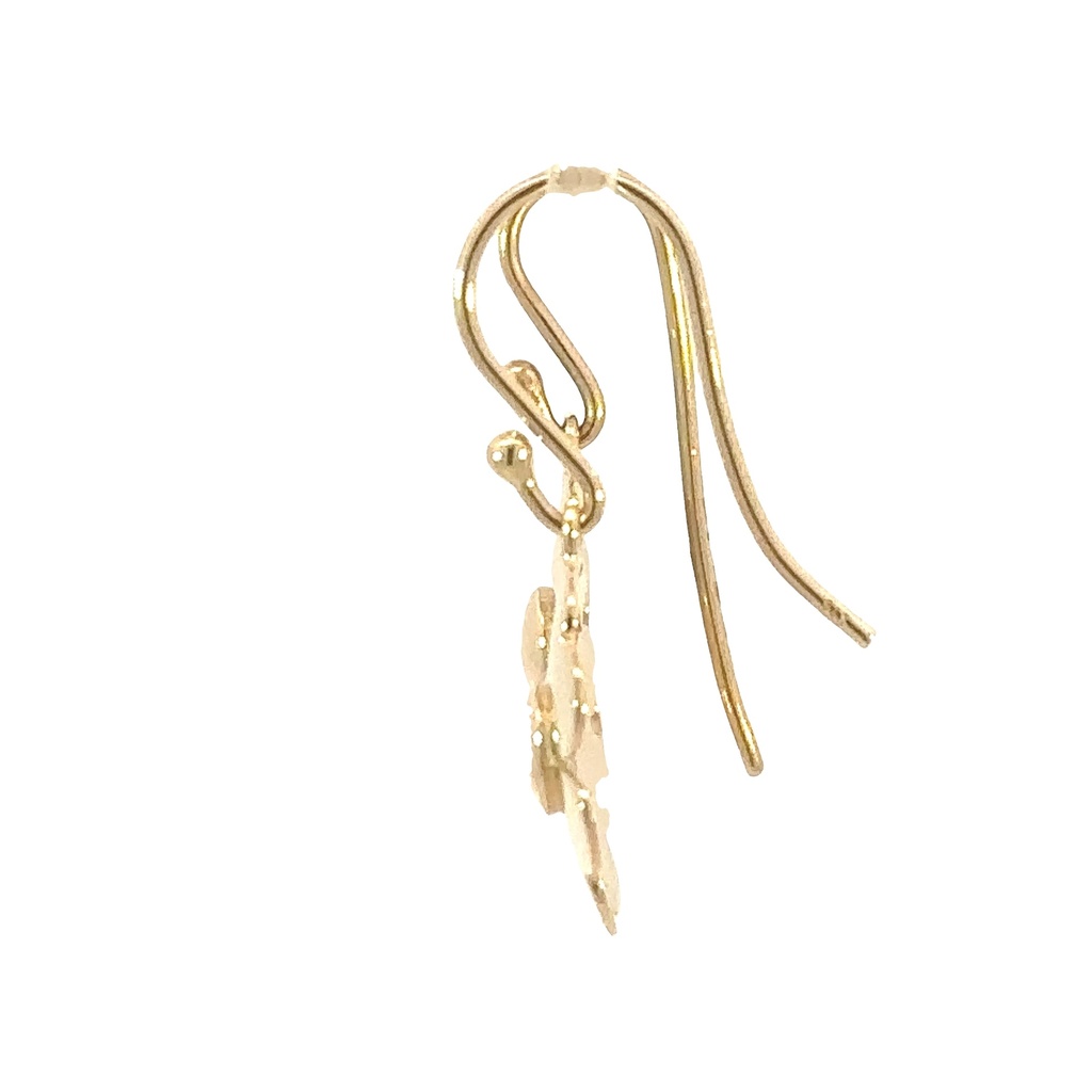 Earrings With Four Leaf Clover In 9K Gold