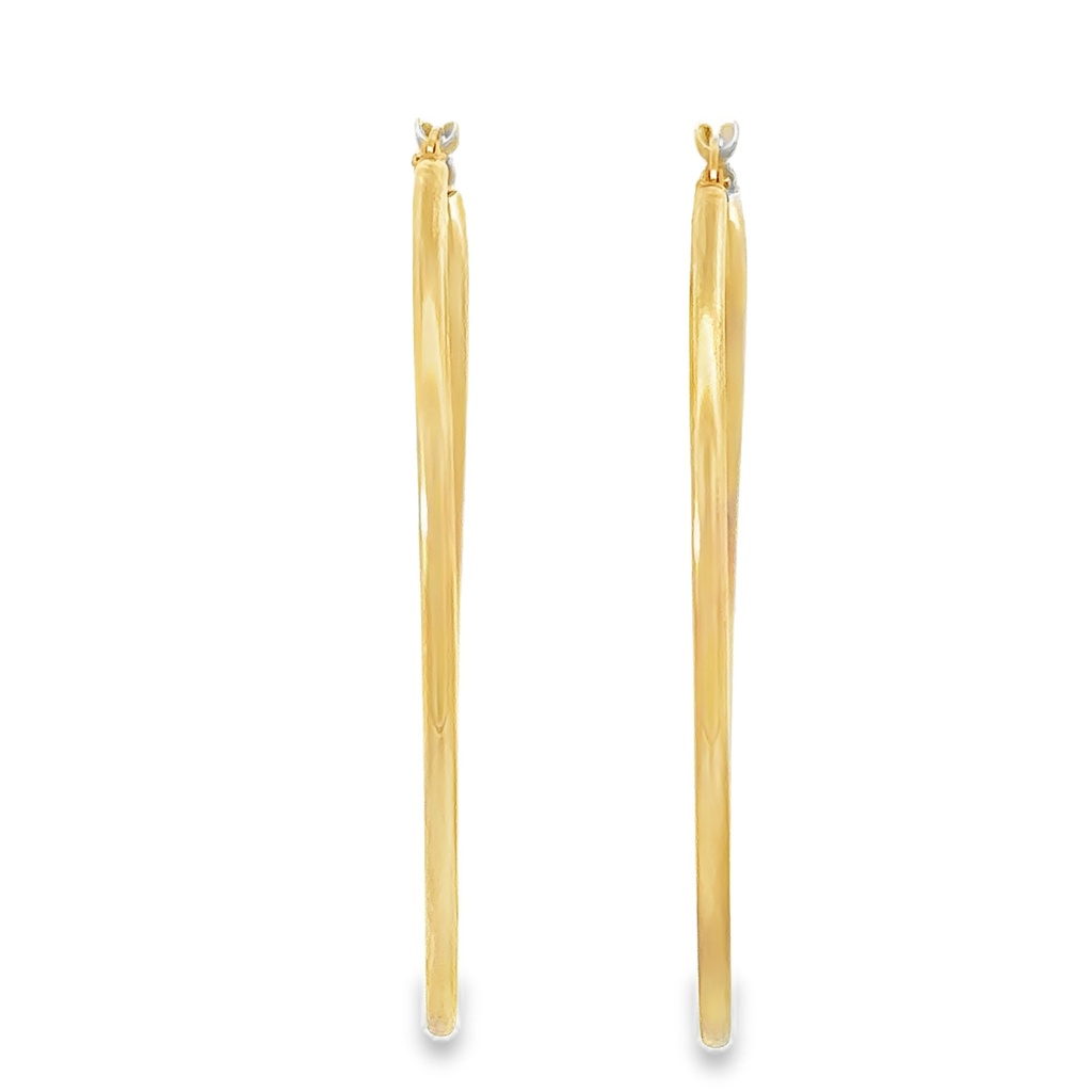 Hoop Earrings In 9ct Yellow Gold 50mm By 2mm