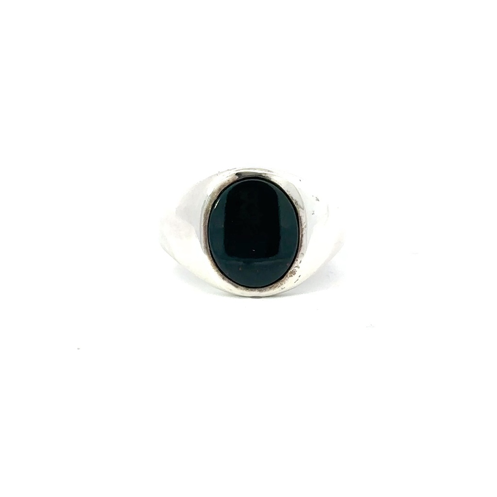Sterling Silver Oval Bloodstone Ring