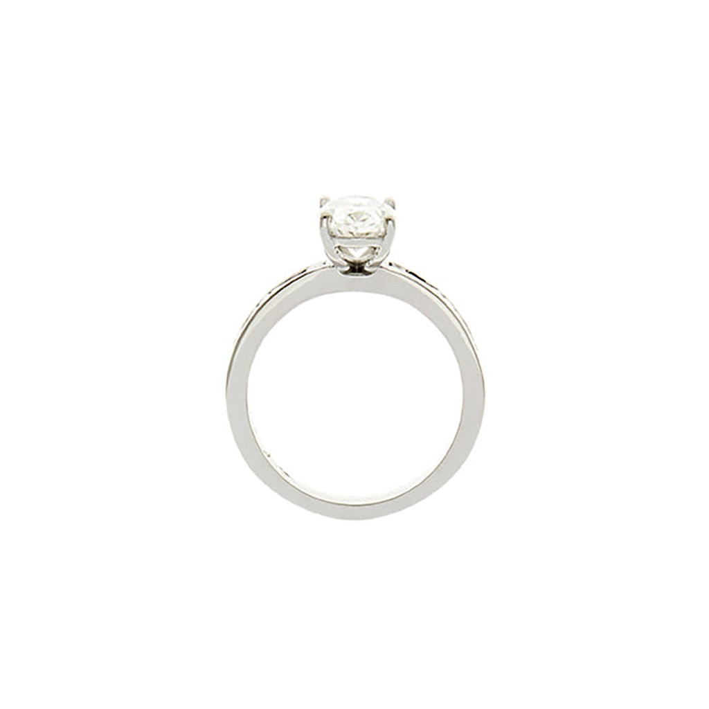 18K White Gold Oval 1.45ct Diamond Engagement Ring